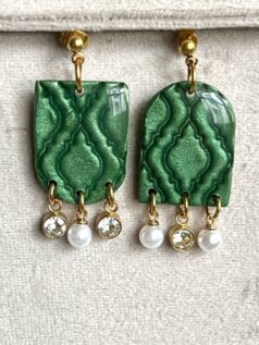 گوشواره دستساز سبز یشمی