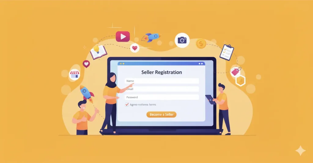 ثبت نام بعنوان فروشنده