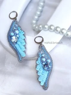 گوشواره جواهردوزی طرح بال فرشته