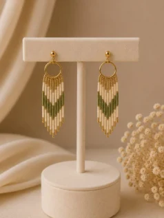 گوشواره آویز دستساز منجوق میوکی