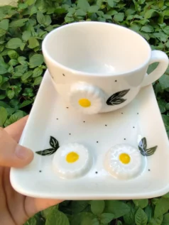 ست چایی خوری تک نفره طرح بابونه