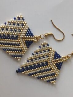 گوشواره بافته شده با منجوق میوکی