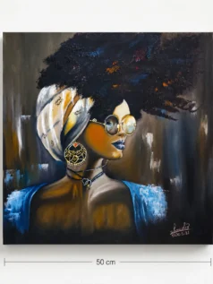 تابلوی رنگ و روغن دختر سیاه پوست