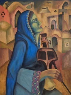 تابلو رنگ روغن زن بلوچ