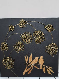 تابلو پرنده طلایی
