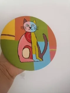 دیوارکوب گربه رنگارنگ