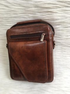 کیف چرم طبیعی دستدوز دوشی مردانه