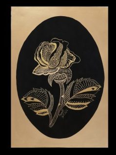تابلوی گل رز طلایی