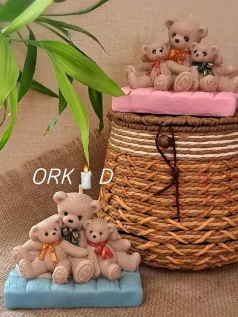 شمع ۱۲ سانتی خانواده تدی