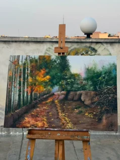 تابلو نقاشی کوچه باغ