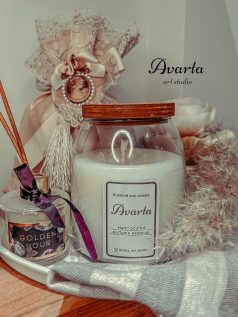شمع معطر با درب چوبى