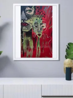 تابلو نقاشی چهره انتزاعی