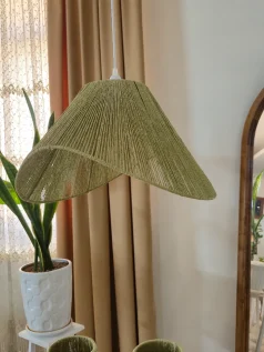 لوستر مکرومه مدل کلاهی رافیا